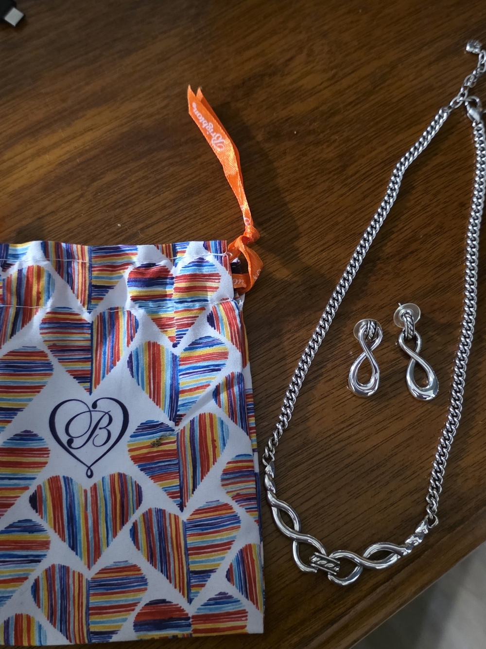Brighton Silver Twisted Link Necklace with Infinity Earrings